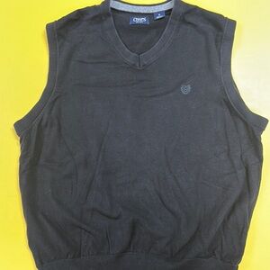 Chaps Black V-Neck Sweater Vest